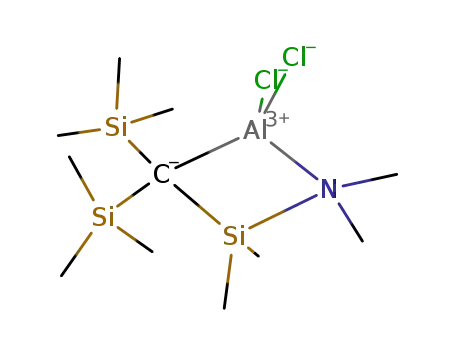 Molecular Structure of 219927-85-2 ([Al(C(Si(CH<sub>3</sub>)3)2(Si(CH<sub>3</sub>)2N(CH<sub>3</sub>)2))Cl<sub>2</sub>])
