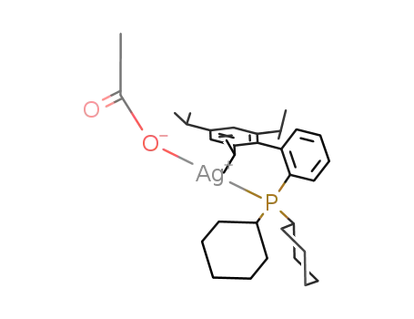 Molecular Structure of 1109286-86-3 ([((2',4',6'-triisopropyl-2-biphenyl)dicyclohexylphosphine)Ag(acetate)])
