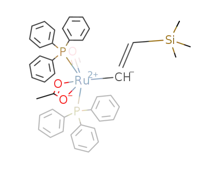 Molecular Structure of 128653-50-9 (Ru(-CH=CH-SiMe3)(η(2)-O2CCH3)(CO)(PPh3)2)