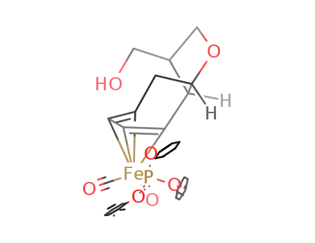 Molecular Structure of 103816-96-2 (Fe(CO)2(P(OC<sub>6</sub>H<sub>5</sub>)3)(C<sub>7</sub>H<sub>8</sub>(CH(CH<sub>2</sub>OH)CH<sub>2</sub>O)))