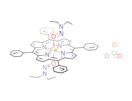 Molecular Structure of 177778-61-9 ([(5,10,15,20-tetraphenylporphyrinato)Fe(N-nitrosodiethylamine)2]ClO<sub>4</sub>)