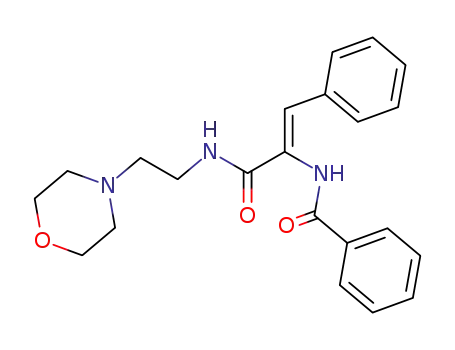 Molecular Structure of 19380-64-4 (N-[1-({[2-(4-morpholinyl)ethyl]amino}carbonyl)-2-phenylvinyl]benzamide)
