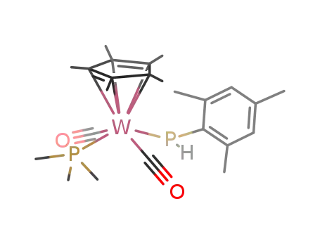 (C<sub>5</sub>(CH<sub>3</sub>)5)W(CO)2(P(C<sub>6</sub>H<sub>2</sub>(CH<sub>3</sub>)3)H)(P(CH<sub>3</sub>)3)