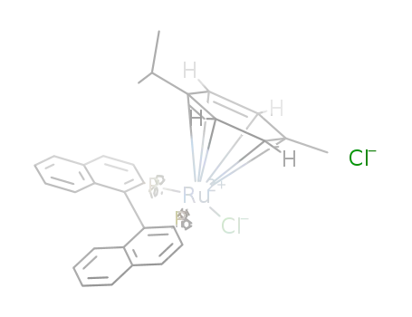 Molecular Structure of 145926-28-9 ((R)-(+)-2,2'-BIS(DIPHENYLPHOSPHINO)-1,1'-BINAPHTHALENECHLORO(P-CYMENE)RUTHENIUM CHLORIDE)