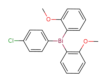Molecular Structure of 176704-27-1 ((4-chlorophenyl)bis(2-methoxyphenyl)bismuthane)