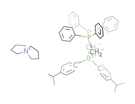 Molecular Structure of 591215-89-3 ([((p-tert-butyl)C<sub>6</sub>H<sub>4</sub>)2B(CH<sub>2</sub>P(phenyl)2)2][5-azoniaspiro[4.4]nonane])