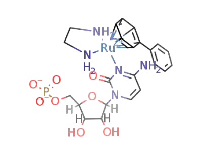 (C<sub>6</sub>H<sub>5</sub>C<sub>6</sub>H<sub>5</sub>)Ru(H<sub>2</sub>NCH<sub>2</sub>CH<sub>2</sub>NH<sub>2</sub>)(OPO<sub>3</sub>CH<sub>2</sub>C<sub>4</sub>H<sub>4</sub>O(OH)2C<sub>4</sub>H<sub>2</sub>N<sub>2</sub>(NH<sub>2</sub>)(O))