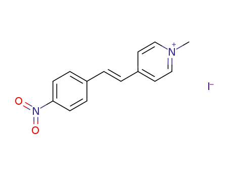 Molecular Structure of 25565-20-2 (Pyridinium, 1-methyl-4-[(1E)-2-(4-nitrophenyl)ethenyl]-, iodide)