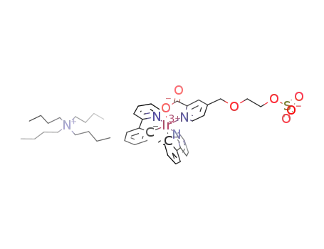 Molecular Structure of 1119493-11-6 (tetra-n-butylammonium bis(2-phenylpyridinato-N,C<sub>2</sub>)-mono(4-[sulfatoethyloxymethyl]-2-pyridinecarboxylato-N,O)iridium(III))