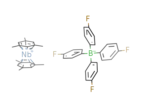Nb[C<sub>6</sub>H<sub>3</sub>(CH<sub>3</sub>)3]2<sup>(1+)</sup>*B(C<sub>6</sub>H<sub>4</sub>F)4<sup>(1-)</sup>=[Nb(C<sub>6</sub>H<sub>3</sub>(CH<sub>3</sub>)3)2][B(C<sub>6</sub>H<sub>4</sub>F)4]