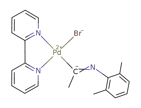 (2,2'-bipyridine)Pd(C(=N-2,6-Me<sub>2</sub>C<sub>6</sub>H<sub>3</sub>)Me)Br