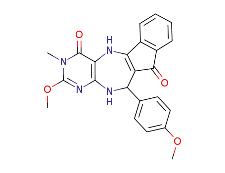 9-methoxy-10-methyl-6-(4-methoxyphenyl)-6,7,10,12-tetrahydroindeno[1,2-e]pyrimido[4,5-b][1,4]diazepine-5,11-dione