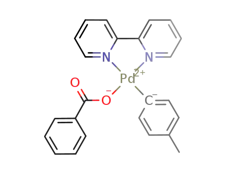 Molecular Structure of 675201-55-5 (Pd(O<sub>2</sub>CPh)Tol(2,2'-bipyridine))