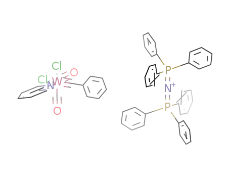 (N(P(C<sub>6</sub>H<sub>5</sub>)3)2)<sup>(1+)</sup>*W(CC<sub>6</sub>H<sub>5</sub>)Cl<sub>2</sub>(CO)2(C<sub>5</sub>H<sub>5</sub>N)<sup>(1-)</sup> = (N(P(C<sub>6</sub>H<sub>5</sub>)3)2)(W(CC<sub>6</sub>H<sub>5</sub>)Cl<sub>2</sub>(CO)2(C<sub>5</sub>H<sub>5</sub>N))