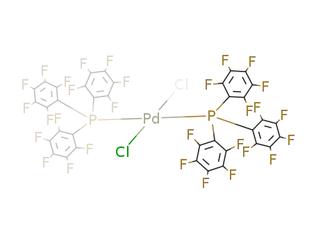 Molecular Structure of 16592-63-5 (bis(tris(pentafluorophenyl)phosphine)palladium(II) dichloride)