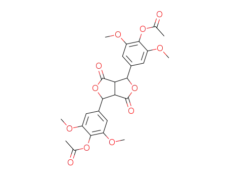 3,6-bis-(4-acetoxy-3,5-dimethoxy-phenyl)-tetrahydro-furo[3,4-<i>c</i>]furan-1,4-dione