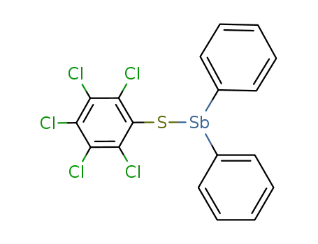 Molecular Structure of 5035-71-2 ((C<sub>6</sub>H<sub>5</sub>)2SbSC<sub>6</sub>Cl<sub>5</sub>)