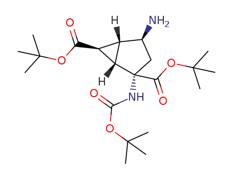 Molecular Structure of 1440525-63-2 ((1S,2S,4S,5R,6S)-di-tert-butyl 4-amino-2-[(tert-butoxycarbonyl)amino]bicyclo[3.1.0]hexane-2,6-dicarboxylate)