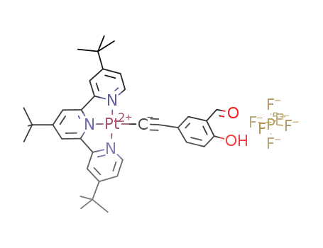 [Pt(4,4',4''-tri-tert-butyl-2,2':6',2''-terpyridine)(C<sub>2</sub>C<sub>6</sub>H<sub>3</sub>(OH)CHO)](PF<sub>6</sub>)