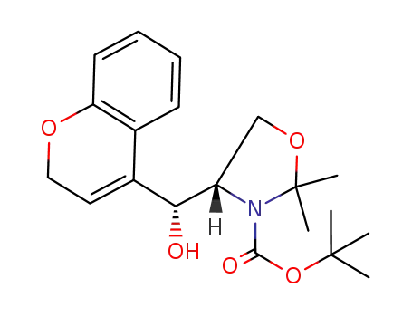 Molecular Structure of 918305-04-1 (3-Oxazolidinecarboxylic acid,
4-[(R)-2H-1-benzopyran-4-ylhydroxymethyl]-2,2-dimethyl-,
1,1-dimethylethyl ester, (4S)-)