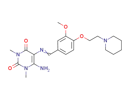 6-amino-5-[{3-methoxy-4-(2-piperidin-1-ylethoxy)benzylidene}amino]-1,3-dimethyluracil