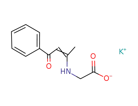 Molecular Structure of 32085-82-8 (Glycine, N-(1-methyl-3-oxo-3-phenyl-1-propenyl)-, monopotassium salt)