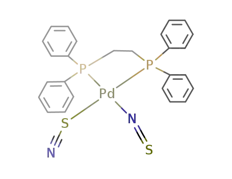 Molecular Structure of 29893-44-5 (thiocyanato(NCS){1,2-bis(diphenylphosphino)ethane}palladium(II))