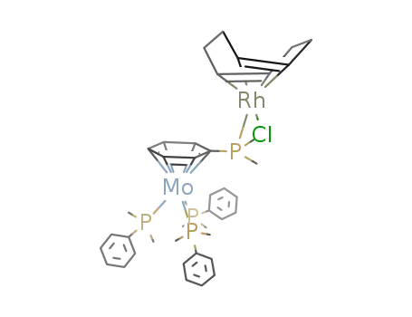 Mo(η6-PhP{RhCl(COD)}Me2)(PMe2Ph)3