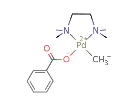 Molecular Structure of 675201-49-7 (Pd(O<sub>2</sub>CPh)Me(N,N,N',N'-tetramethylethylenediamine))