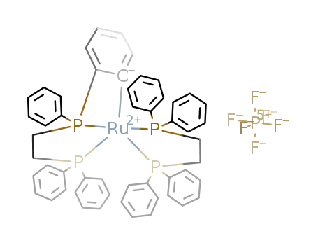 Molecular Structure of 199533-73-8 ([(DPPE)((C<sub>6</sub>H<sub>5</sub>)2P(CH<sub>2</sub>)2P(C<sub>6</sub>H<sub>5</sub>)(C<sub>6</sub>H<sub>4</sub>))Ru](PF<sub>6</sub>))