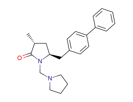 Molecular Structure of 1038924-80-9 ((3R,5S)-5-biphenyl-4-ylmethyl-3-methyl-1-pyrrolidin-1-ylmethylpyrrolidin-2-one)