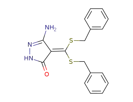 3-amino-4-(bis(benzylthio)methylene)-pyrazol-5-one
