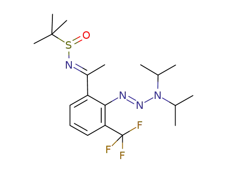 (E)-N-(1-{2-[(E)-3,3-diisopropyltriaz-1-enyl]-3-(trifluoromethyl)phenyl}ethylidene)-2-methylpropane-2-sulfinamide