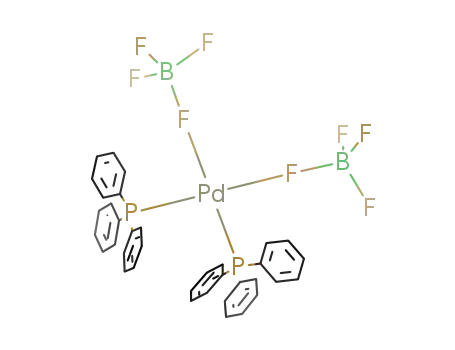Molecular Structure of 130759-89-6 ({Pd(P(C<sub>6</sub>H<sub>5</sub>)3)2(BF<sub>4</sub>)2})