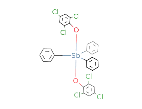 Molecular Structure of 102086-70-4 (di(2,4,6-trichlorophenolato)triphenylantimony(V))