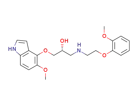 Molecular Structure of 1204700-47-9 ((2R)-1-(5-methoxy-1H-indol-4-yloxy)-3-(2-(2-methoxyphenoxy)ethylamino)propan-2-ol)
