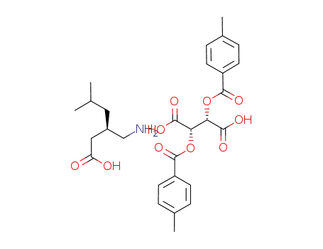(R)-(-)-3-aminomethyl-5-methylhexanoic acid (-)-(O,O')-di-p-toluoyl-D-tartaric acid salt