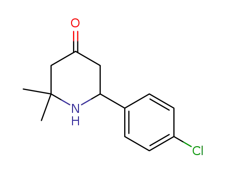 Molecular Structure of 2104-81-6 (6-(4-chlorophenyl)-2,2-dimethylpiperidin-4-one)