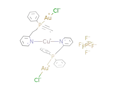 [Au<sub>2</sub>CuCl<sub>2</sub>((2-pyridylethyl)diphenylphosphine)2]PF<sub>6</sub>