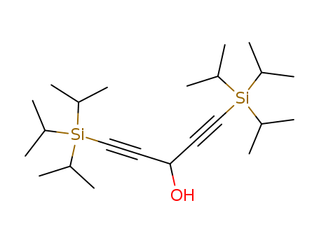 Molecular Structure of 142761-84-0 (1,4-Pentadiyn-3-ol, 1,5-bis[tris(1-methylethyl)silyl]-)