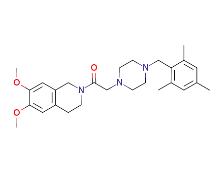 Molecular Structure of 1218949-63-3 (1-[3,4-dihydro-6,7-dimethoxyisoquinolin-2(1H)-yl]-2-[4-(2,4,6-trimethylbenzyl)piperazin-1-yl]-ethanone)