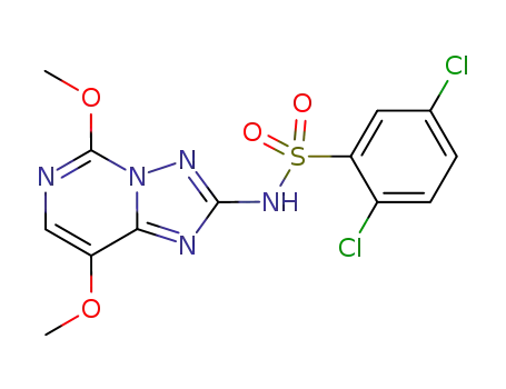 Molecular Structure of 219714-11-1 (2,5-dichloro-N-(5,8-dimethoxy-1,2,4-triazolo[1,5-c]pyrimidin-2-yl)benzenesulfonamide)