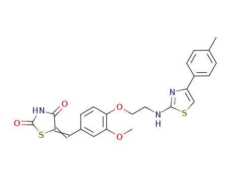 5-[4'-(4-phenyl-(4'-methyl)-thiazol-2-yl-aminoethoxy)-3'-methoxybenzylidenyl]-2,4-thiazolidinedione