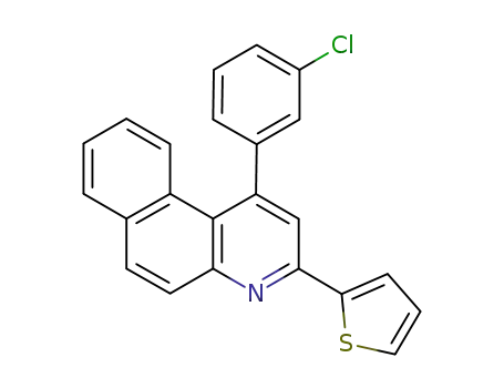 Molecular Structure of 633298-41-6 (Benzo[f]quinoline, 1-(3-chlorophenyl)-3-(2-thienyl)-)