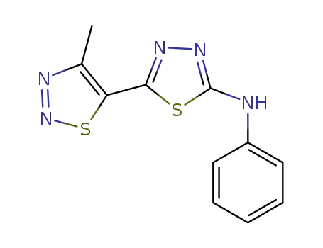 Molecular Structure of 1260230-45-2 (2-(phenylamino)-5-(4-methyl-1,2,3-thiadiazol-5-yl)-1,3,4-thiadiazole)