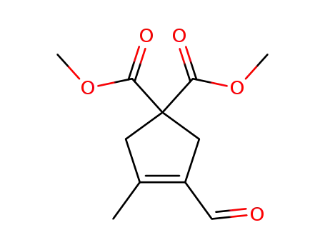 Molecular Structure of 63104-51-8 (3-Cyclopentene-1,1-dicarboxylic acid, 3-formyl-4-methyl-, dimethyl
ester)