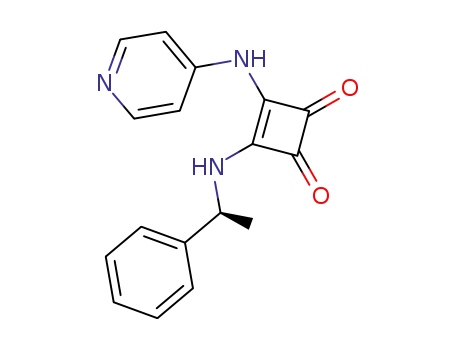Molecular Structure of 1105676-89-8 (3-{[(1S)-1-phenylethyl]amino}-4-(pyridin-4-ylamino)cyclobut-3-ene-1,2-dione)