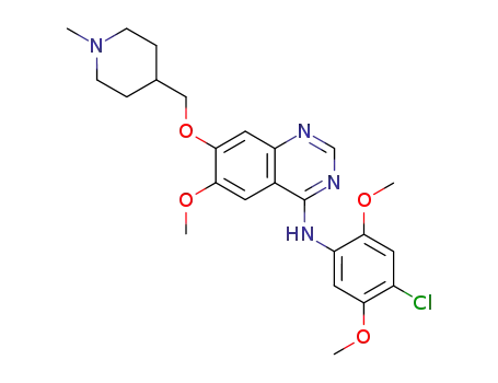 Molecular Structure of 870959-64-1 (4-Quinazolinamine,
N-(4-chloro-2,5-dimethoxyphenyl)-6-methoxy-7-[(1-methyl-4-piperidinyl)
methoxy]-)