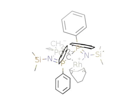 Rh(C<sub>8</sub>H<sub>12</sub>)((CH<sub>3</sub>)3SiNP(C<sub>6</sub>H<sub>5</sub>)2CP(C<sub>6</sub>H<sub>5</sub>)2N(Si(CH<sub>3</sub>)3))Pd(C<sub>3</sub>H<sub>5</sub>)