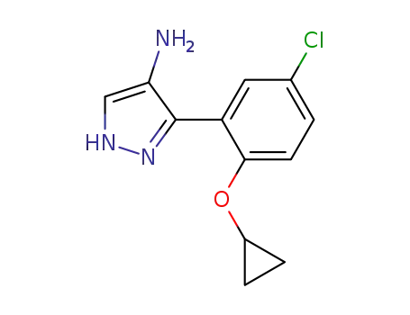 Molecular Structure of 1260169-39-8 (3-(5-Chloro-2-cyclopropoxyphenyl)-1H-pyrazol-4-aMine)